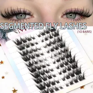 6-14mm Faux Eyelashes, Fox Style Long Fluffy Individual False Lashes, Fake Mink Eyelash Strips, Reusable Eyelash Extensions, Segmented Fly Lashes, Eyelash Clusters
