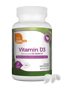Zahler Advanced Vitamin D3 3000 IU Softgels 120 Count Kosher Vegetarian Friendly for Immune Support Bone Teeth & Muscle Health Easy Swallow - Healthy