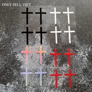 4PCS/SET Multi-Style Cross Logo Sticker For Stationery, Personal Small Items, Multi-color Decor Details, Sticker Packs