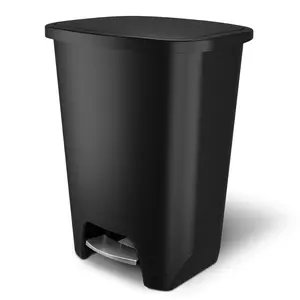 Glad Trash Can with Lid, Stainless Foot Pedal & Garbage Bag Rings, 20 Gal, Black Glad Trash Can with Lid, Stainless Foot Pedal & Garbage Bag Rings, 20 Gal, Black