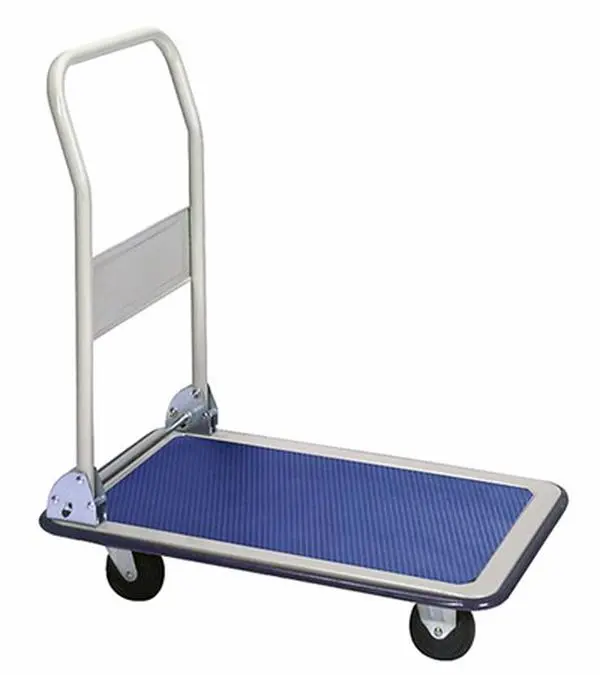 Wesco Industrial Products Steel Frame Platform Trolley WSC-272238, 4" Casters, Fold-Down Handle for Easy Storage, Box-Packed, Vinyl Deck
