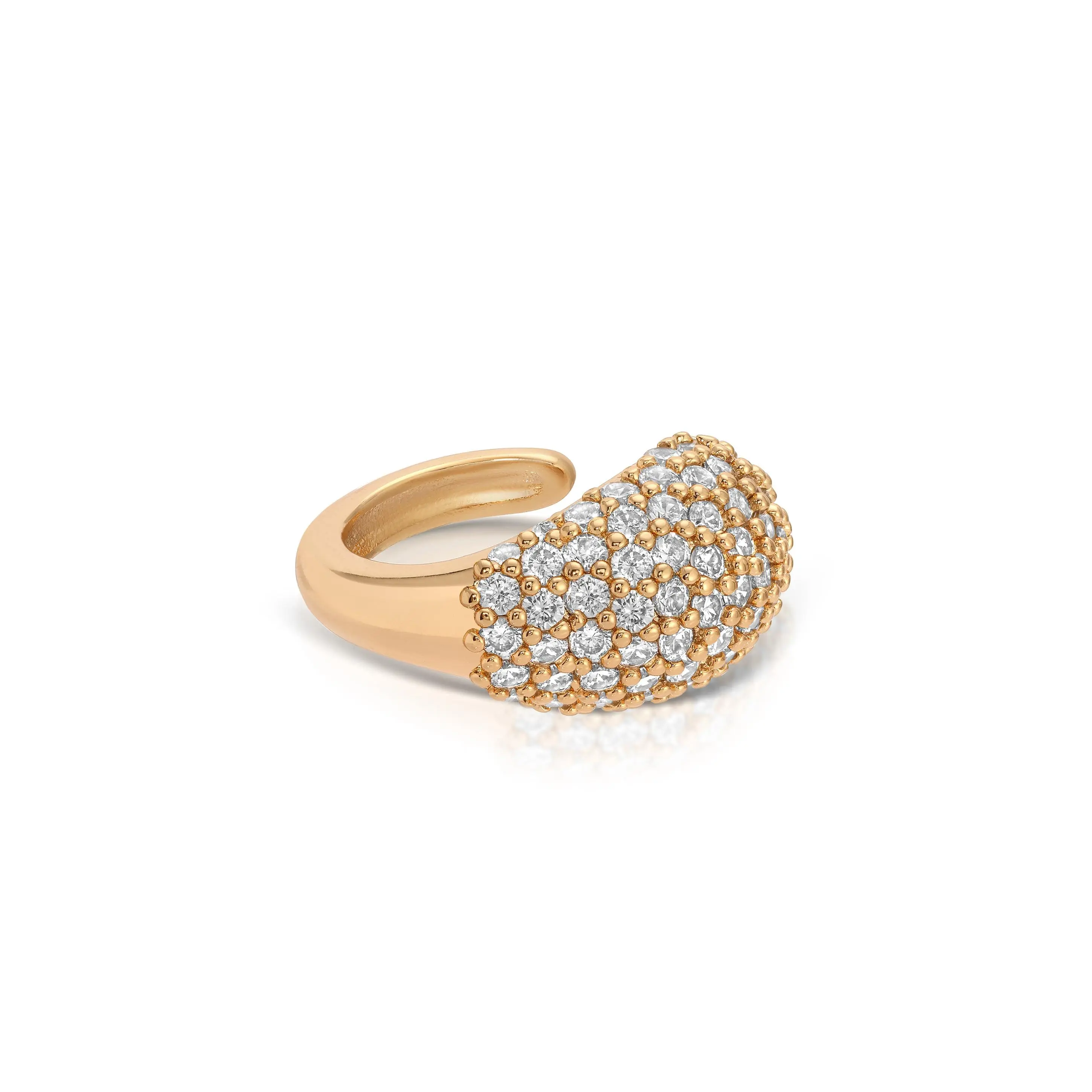 Ettika Pavé Ear Cuff 18k Gold Plated Silver Plated Brass Cubic Zirconia Earring Stacking Set Comfortable Fit Lightweight Design Ideal for Music Lovers