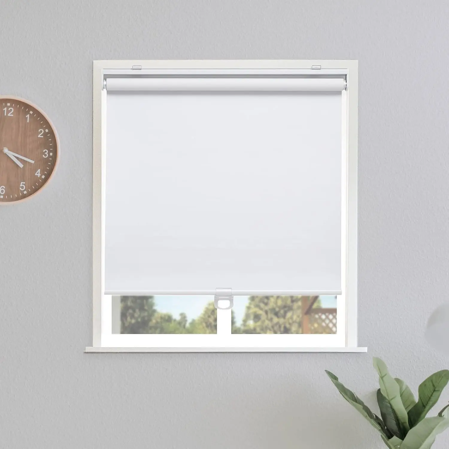 Blackout Roller Shades Blinds for Windows Pull Down Room Darkening Door Blinds with Thermal Easy to Install for Living Room,Bedroom,Home,Office White 23" W x 72" H