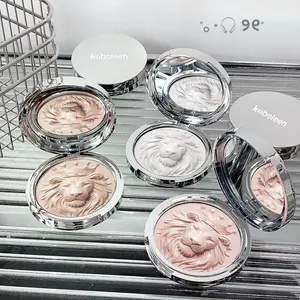Lion Series Highlighter(Brush Included) - Putty Powder with Sparkling & Sheer Micro-Shimmer