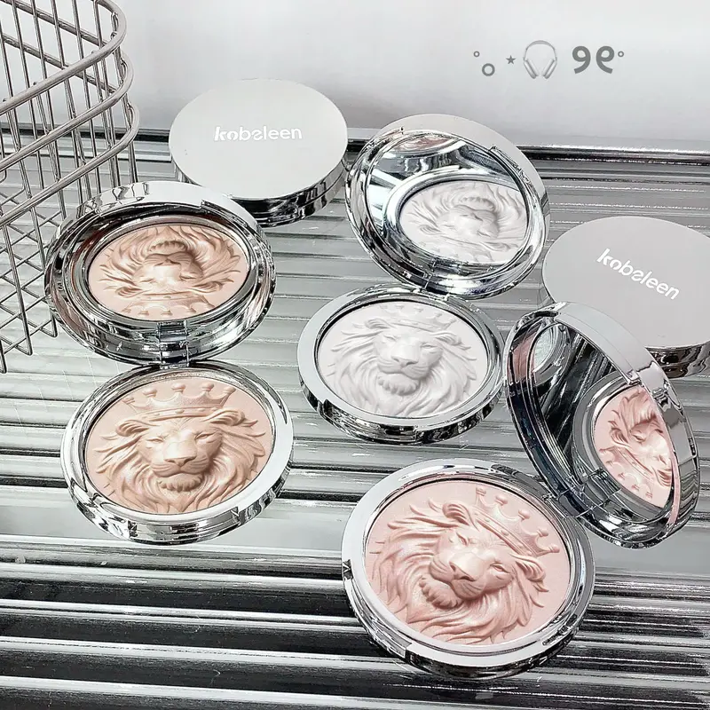 Lion Series Highlighter(Brush Included) - Putty Powder with Sparkling & Sheer Micro-Shimmer
