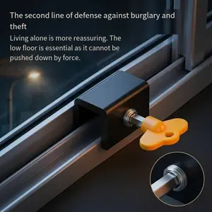 Window Stopper Safety Lock, No Drilling Required, Child-Proof Window Latch, Aluminum Alloy, Thickened, Home Use, Secure and Durable