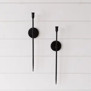 Black Iron Taper Candle Wall Sconce