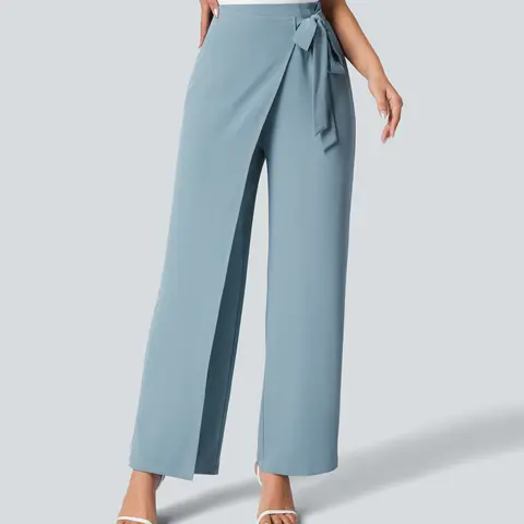 Halara Flex High Waisted Tie Side Wide Leg Work Pants