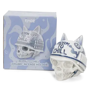 Born To Chill Ceramic Incense Holder (Indigo)