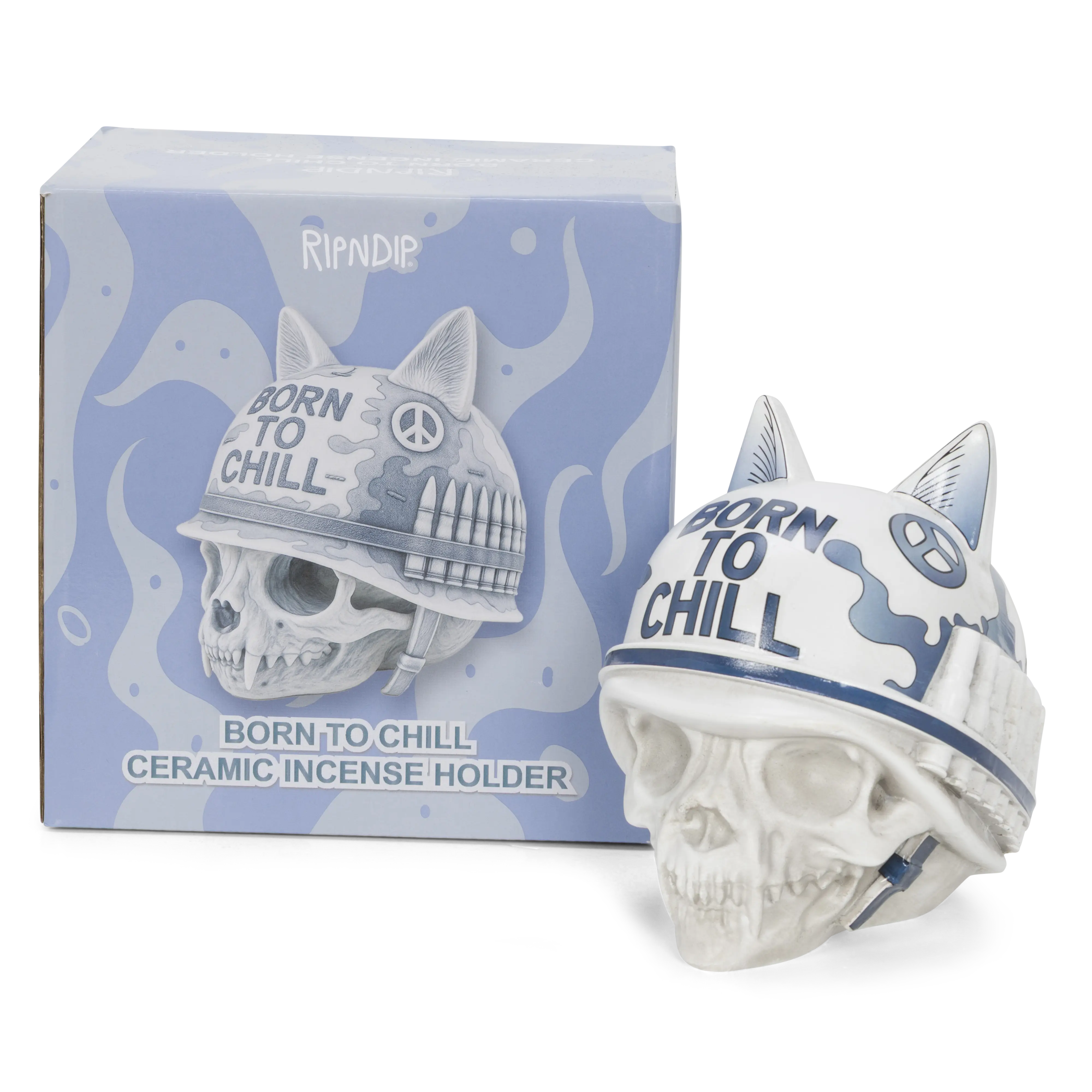 Born To Chill Ceramic Incense Holder (Indigo)