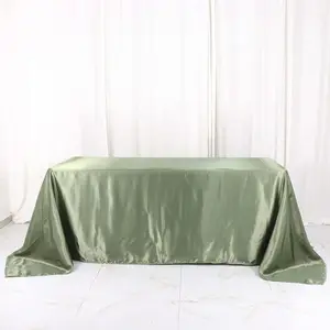 Satin Rectangular Tablecloth 90"x132" Dusty Sage Green - Seamless Table Cover