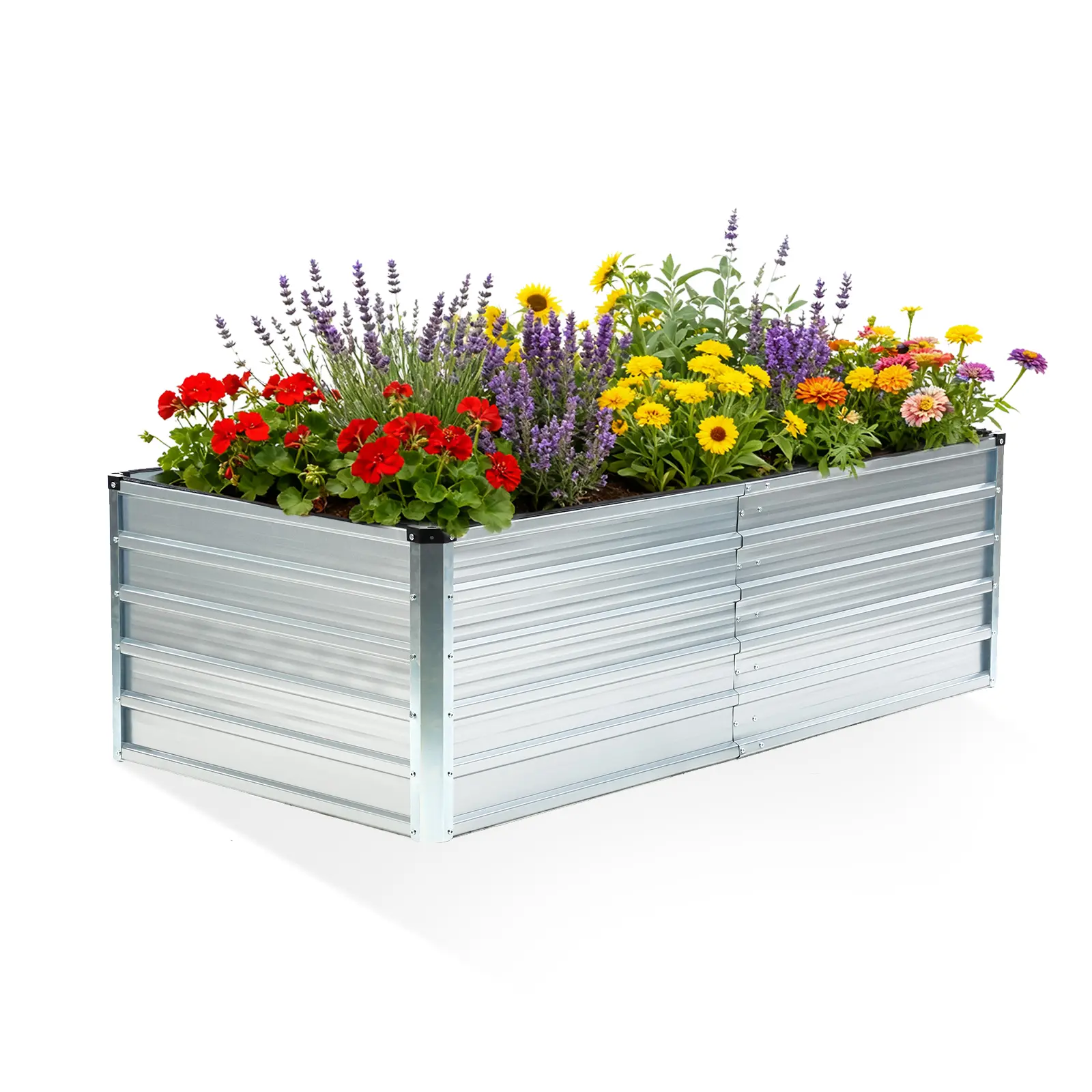 Sweetcrispy Galvanized Raised Garden Bed - 6x3x2ft Large Metal Elevated Planter Box for Deep-Rooted Herbs & Vegetables, Outdoor Planters, Patio Garden Supplies, Elevated Planter Boxes