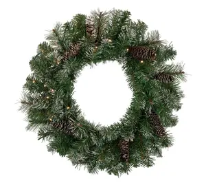 Northlight Prel it B/O Christma s Wreath 24" LE D Lights