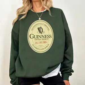 Guinness Beer Sweatshirt, Vintage Guinness Logo Sweatshirt, Classic Irish Beer Apparel, Comfortable Unisex Sweatshirt for Beer Lovers