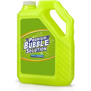 004-PP  Bubble Solution Refill - 70 Ounce Premium Bubble Liquid Refills for Bubble Machine, Wand, Gun, Blower at Wedding and Party - Bubbles Toy for Kids Toddlers Boys Girls (with Portable Handle)
