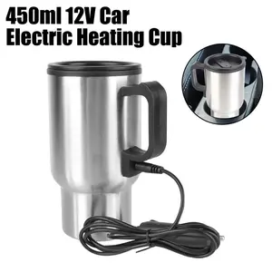 1pcs Car Electric Tea Kettle, 24v Portable Stainless Steel Travel Heating Cup, Ideal Car Water Heater for Cup Holders