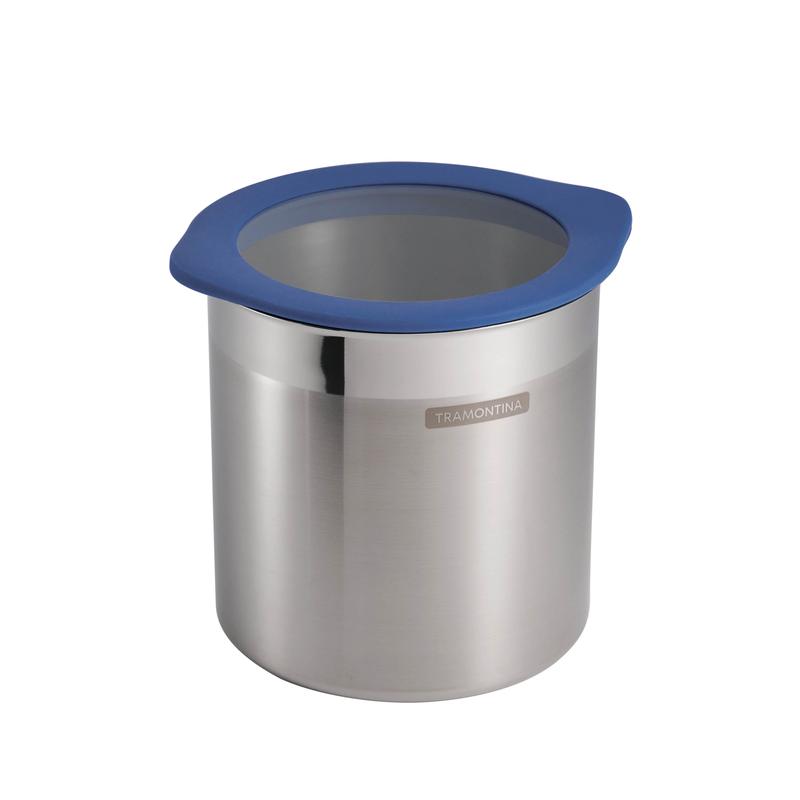 4 Piece Stainless Steel Canister Set - Blue