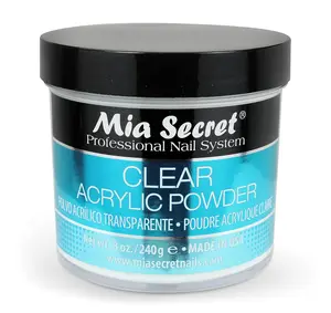 Mia Secret Professional Nail System Clear Acrylic Polymer Powder 8 Oz Transparent Acrylic Nails Made in USA, Acrylic Powder, Transparency