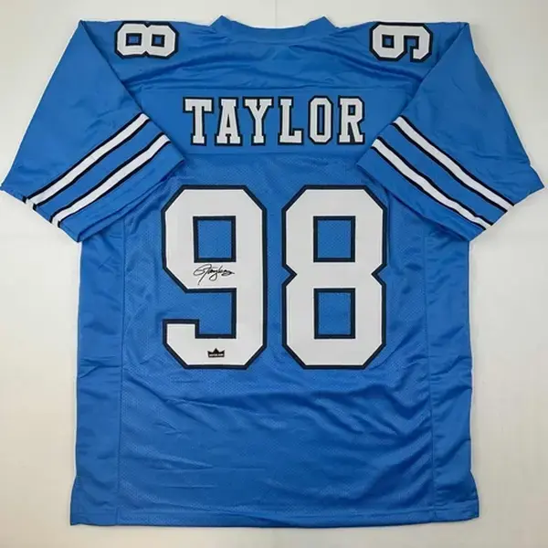 Facsimile Autographed Lawrence Taylor UNC North Carolina Blue Reprint Jersey