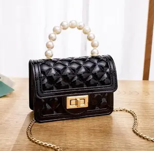 Little Mini Purse Handbag with Handle Quilted Design Coin Wallets for Gifts Presents Accents