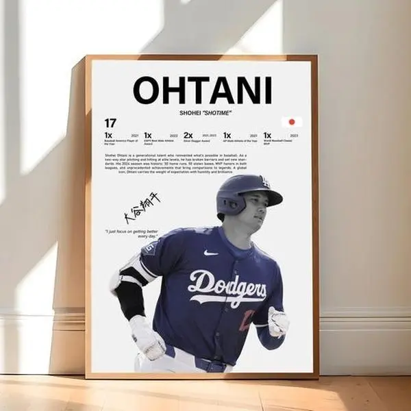Shohei Ohtani Poster Wall Art Baseball Print Sports Room Decor Fan Gift - Wall Art - Home Decor - Print Gift
