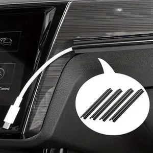 4pcs Car Charging Data Cable Arrangement Harness Car Interior Cable Line Sleeve Protector Universal Hidden Wire Cover