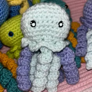 Mini Jellies w spiral tentacles crochet cute amigurumi items plushie