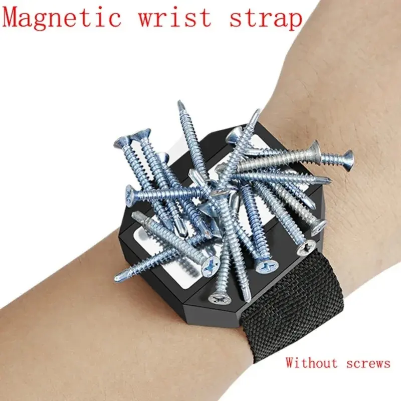 2026 New Model 1-Piece Adjustable Magnetic Screw Holder Wristband Portable Tool Bag, Suitable for Electricians - Metal Screw and Bolt Wristband