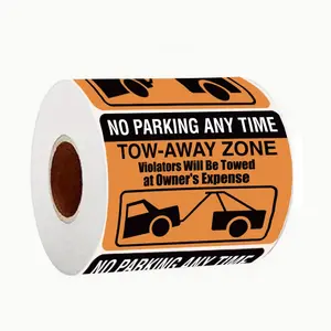 Parking Violation Tow Away Warning Stickers, Label Roll, 150 Pcs, Fun Parking Notice, 7x5 Cm, Car Parking Compliance Labels, Sticker Decals