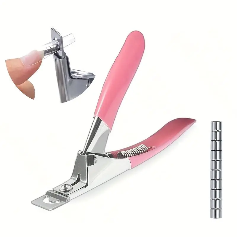 Acrylic Nail Clippers with 15Pcs Magnets Nail Clippers Cutters for Long Acrylic Gel Nails Tips Adjustable Stainless