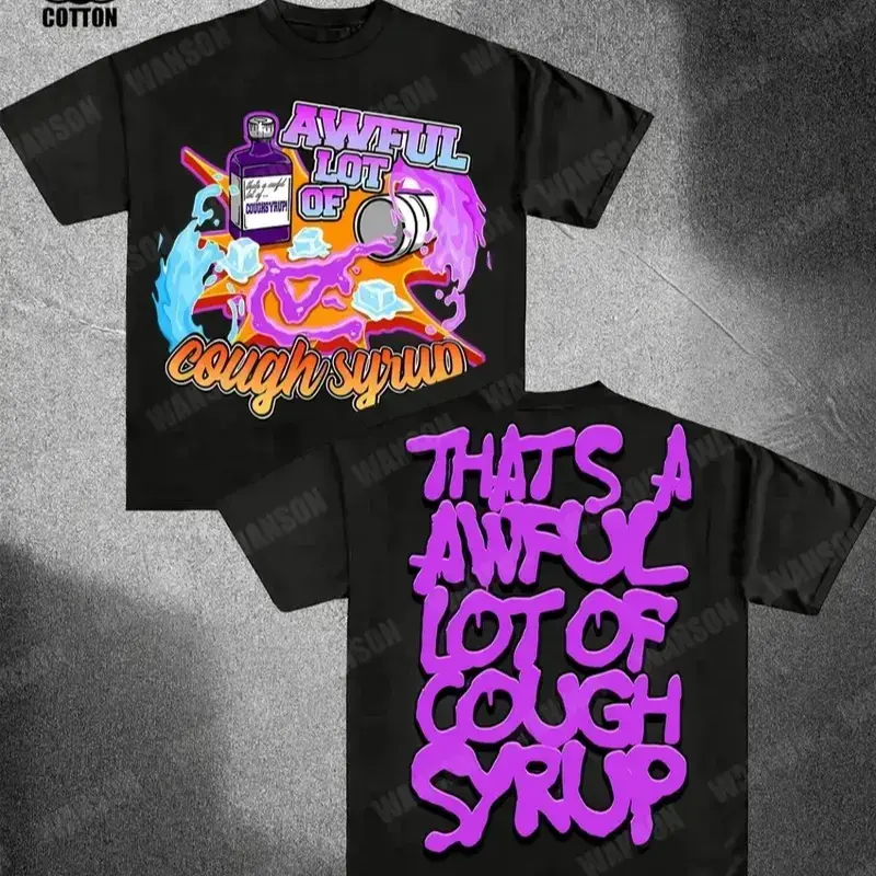 COUGH SYRUP!- Men's 100% pure cotton T-shirt, a comfortable, casual, versatile, and fashionable round neck short sleeved essential for men, can be used as a gift- Printed and shipped in the USA good graphic tees