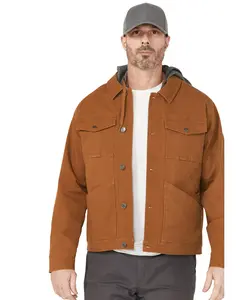 Lucky Brand Workwear Men's Men'S Canvas Hooded Trucker Jacket - Lwm252253-Brnz