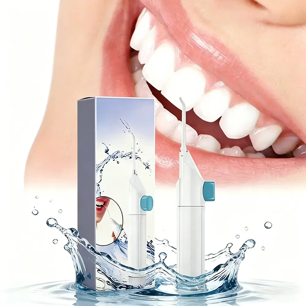 Manual Water Flosser for Teeth, Portable Oral Irrigator, No Charging Required, Deep Teeth Cleaning Tool for Home, Travel & Daily Oral Care,Great Gift for Women & Men