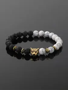 Handmade Leopard Head Crystal Bracelet, Elegant Beaded Jewelry for Men & Women, Fashion Accessory for Daily Wear, Perfect Gift Idea