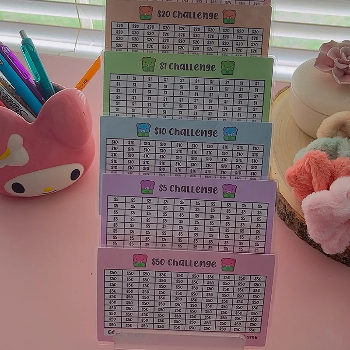 Pig Savings challenge laminated trackers TRACKERS ONLY