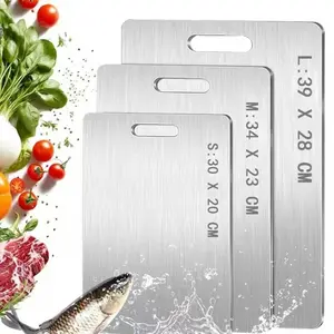 3 Piece Kitchen Metal Cutting Board Set Kitchenware Large Medium Small Sizes Durable Food Grade Chopping Boards for Vegetables Fruits Meat