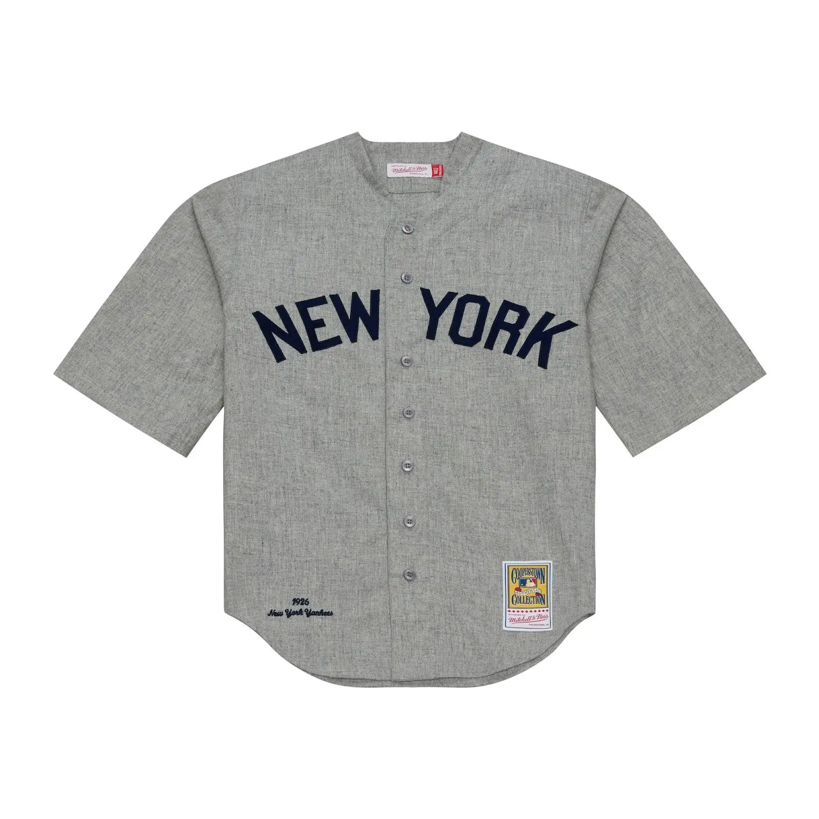 New York Yankees 1926 Gray Authentic Jersey MLB Throwback Baseball Cooperstown Fan Gear Mitchell & Ness
