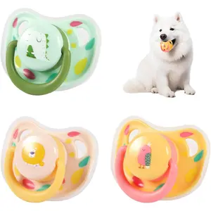 3pcs Dog Pacifiers, Silicone Puppy Kitten Calming Pacifier Cute Dog Pacifier Chew Toy Pacifier Dog Toy for Small Dogs Cats cat pacifiers Gift