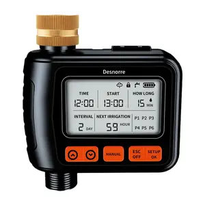Programmable Garden Hose Timer with Large LCD Screen Rain Sensor Delay Manual Mode Child Lock IPX5 Waterproof Outdoor Use