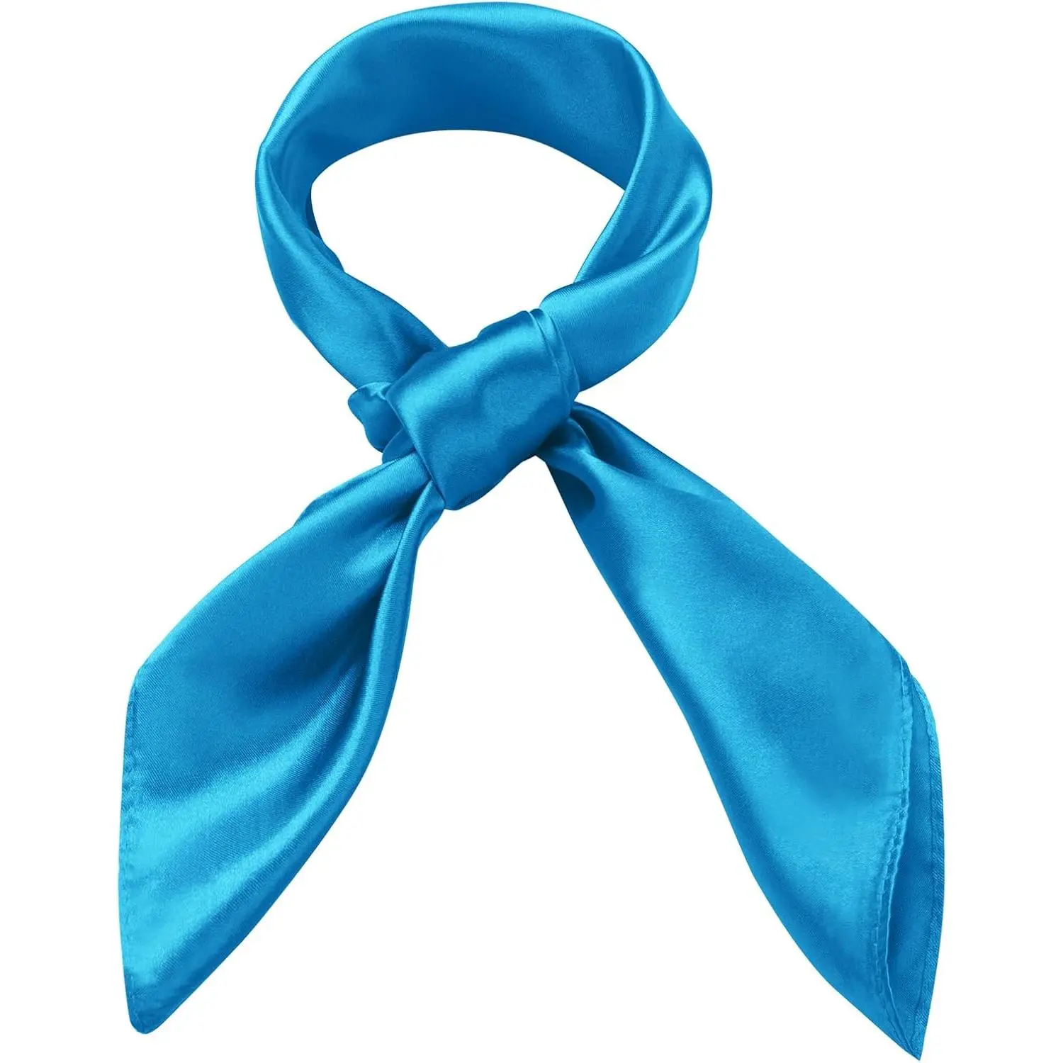 Women's 100% Polyester Silk-Feeling 23.6in Solid Color Square Satin Accessory - Scarf Head Wrap, Hair Scarf, Bandana for Casual Office, Halloween Costume Use, Bandana Hair Scarf