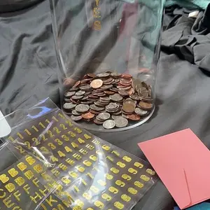 Small clear unopenable piggy bank