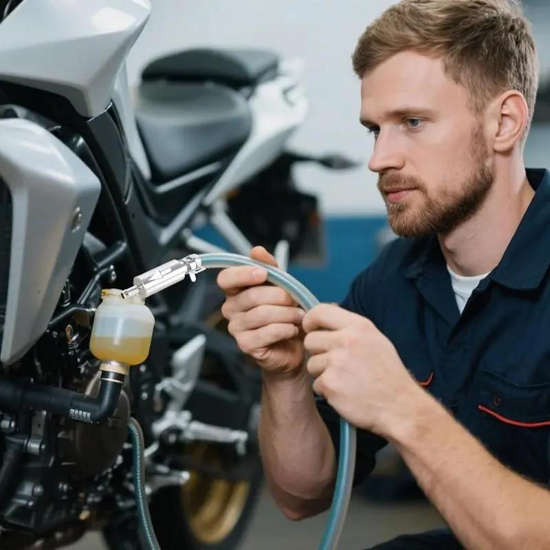 Automotive Vehicle Tool Soft Brake Bleeder Hose Kit - 4-Piece/2-Piece Corrosion-Resistant Hoses with Metal Clamps, 1-Way Valves - Durable and Practical for Car, Motorcycles Hydraulic Brake & Clutch Maintenance - Ideal for Repair Technicians