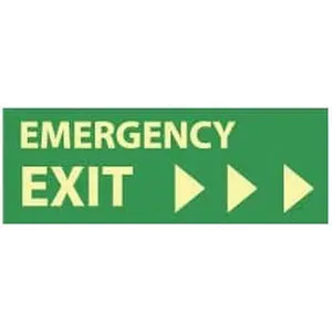 AccuformNMC Glowing Emergency Exit Sign, 14" Wide x 5" High Pressure Sensitive Vinyl, GL302P for Home Supplies, Home Decor Plaques & Signs, Glowing Sign