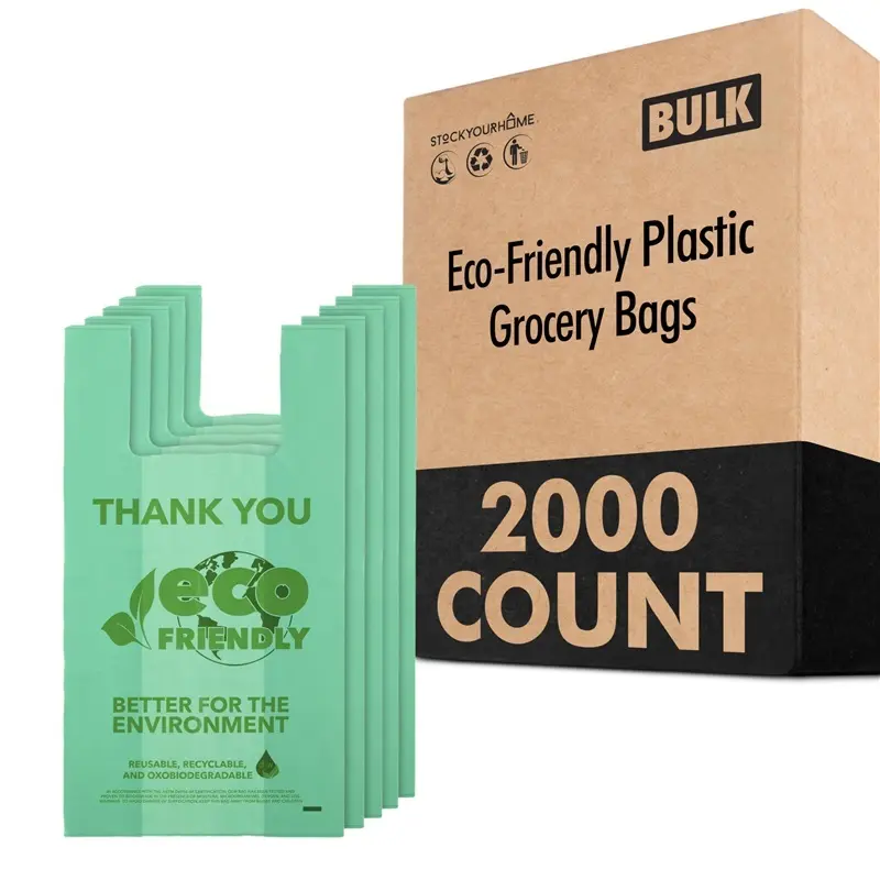 Eco-Friendly Plastic Grocery Bags (2000 Pack)