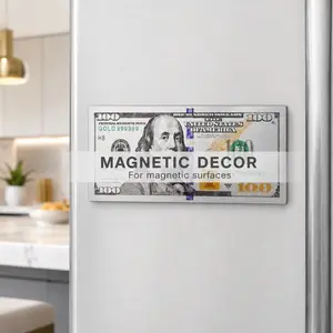 Metallic Fridge Magnet, Magnetic Kitchen Decor for Refrigerator, Locker & Memo Board, Gold Silver Black Color Options