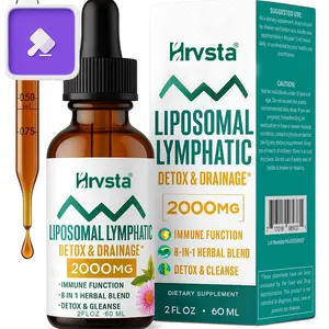 $2 AUCTIONS Liposomal Lymphatic Drainage Drops - Immune and Lymphatic Support Supplements - Detox Cleanse - Lymphedema Relief - PureLymphSwell Blend,Echinacea & Dandelion - 2 fl oz30 Servings