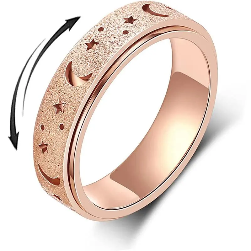 Rose golden-star and moon frosted-rotating