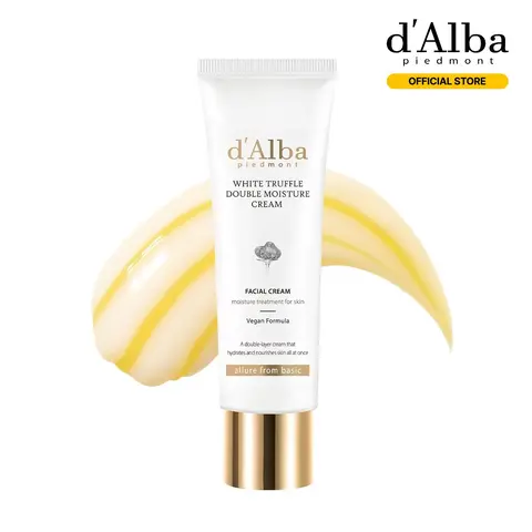 [OFFICIAL d'Alba] White Truffle Double Moisture Cream - Dual Formula Vegan Moisturizer Face Cream - Skin Firming Cream (2.02 oz)