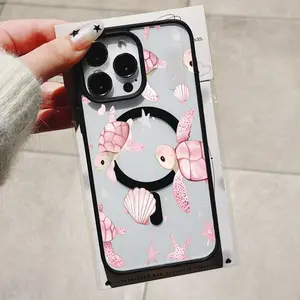 Turtle Shell Star Phone Case, Shockproof Durable Transparent Magnetic Stand, Compatible with iPhone 11-17 Pro Max