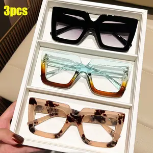 3 Pack Fashion Colorful Fashionable Appearance Large Frame Reading Glasses, FDA Registered, Unisex High Definition +1.0 to +4.0 Magnification, Ideal Gift for Seniors